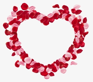 Heart Rose Petals Clip - Heart With Rose Petals, HD Png Download, Free Download