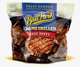 Ball Park Fully Cooked Refrigerated Beef Burger Patties - Ball Park Beef Patty With Cheese & Bacon Flame, HD Png Download, Free Download