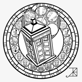 Transparent Dalek Clipart - Doctor Who Tardis Line Art, HD Png Download, Free Download