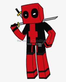 Weapon Drawing Deadpool, Picture - Cartoons Minecraft Deadpool Png, Transparent Png, Free Download