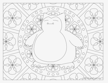 143 Snorlax Pokemon Coloring Page - Pokemon Mandala Coloring Pages, HD Png Download, Free Download