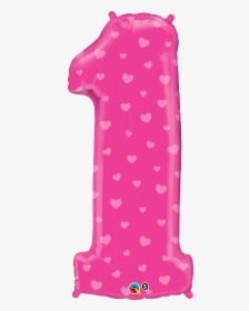 Peppa Pig 1st Birthday Balloon Bouquet , Png Download - Numero 1 Decorado Con Corazones, Transparent Png, Free Download