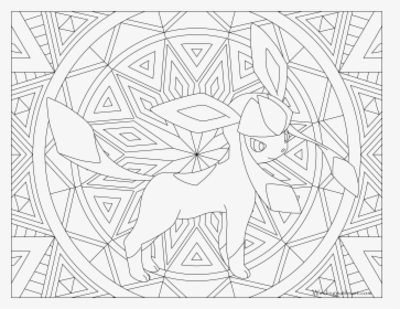 #471 Glaceon Pokemon Coloring Page - Adult Coloring Pages Pokemon, HD Png Download, Free Download