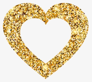 Hearts Clipart Gold - Transparent Background Golden Heart Png, Png Download, Free Download
