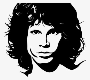 Silhouette Jim Morrison Stencil, HD Png Download - kindpng