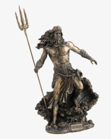 Poseidon With Trident Statue - Poseidon Greek Mythology Statue, HD Png Download, Free Download