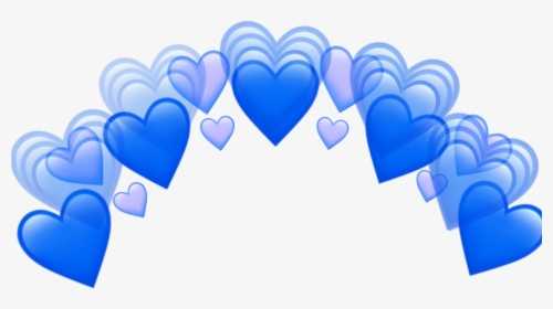 Heart Tumblr Blue Purple Hearts Crown Png Transparent - Blue Heart Crown Png, Png Download, Free Download