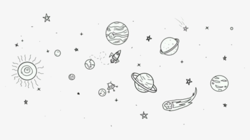 Clip Art Desenhos Tumblr Planetas - Simple Space Tattoo Drawings, HD Png Download, Free Download