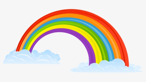 Clip Black And White Library Huge - Rainbow With Clouds Png, Transparent Png, Free Download