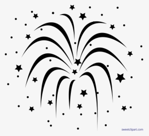 Black Silhouette Clip Art - Fireworks Black And White Png, Transparent Png, Free Download