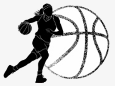 Basketball Girls Clipart Clip - Girls Basketball Black And White, HD Png Download, Free Download