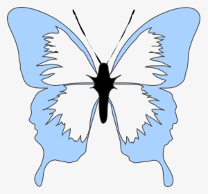 Blue Butterfly Svg Clip Arts - Light Blue Butterfly Clipart, HD Png Download, Free Download