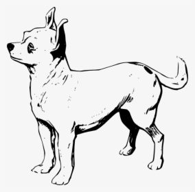 Dog Svg Clip Arts - Chihuahua Black And White Drawing, HD Png Download, Free Download
