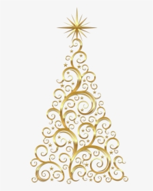 Gold Christmas Tree Clipart, HD Png Download, Free Download