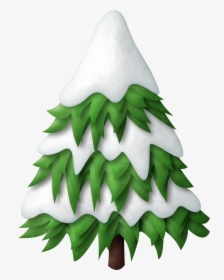 Snowy Christmas Tree Clipart, HD Png Download, Free Download