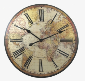 Transparent Emoticones Png - Vintage Map Clock, Png Download, Free Download
