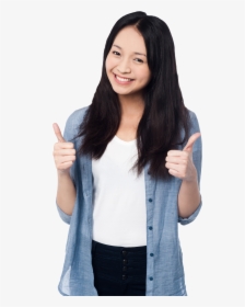 Women Pointing Thumbs Up Png Image, Transparent Png, Free Download