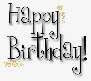 Words Clipart Happy Birthday - Birthday Cards Black And White, HD Png Download, Free Download