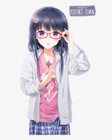 Anime Glasses Png - Anime Girls Render Png, Transparent Png, Free Download