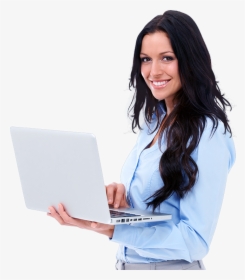 Women With Laptop Png - Woman With Laptop Png, Transparent Png, Free Download