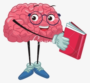 Cute Brain Reading Cartoon Vector - Cute Brain Clipart Transparent, HD Png Download, Free Download