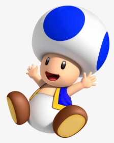 Super Mario Clipart Toad Mario - Blue Toad Mario, HD Png Download, Free Download