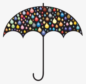 Line,fashion Accessory,rain - Umbrella With Raindrops Clipart, HD Png Download, Free Download