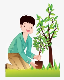Planting Trees Man - Animated Tree Planting Png, Transparent Png, Free Download