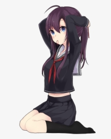 Purple Hair Anime School Girl, HD Png Download, Free Download