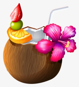 Exotic Clipart Moana - Coconut Drink Clipart, HD Png Download, Free Download