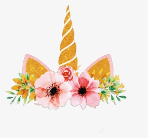Unicorn Ears Flowers Crown - Unicorn Crown Transparent Background, HD Png Download, Free Download
