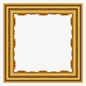 Golden Square Frame Png File - Gold Picture Frame Png, Transparent Png, Free Download
