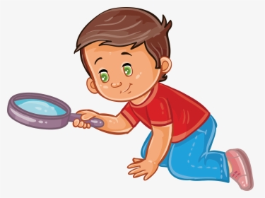 Transparent Clip Art Boy - Boy With Magnifying Glass Clipart, HD Png Download, Free Download