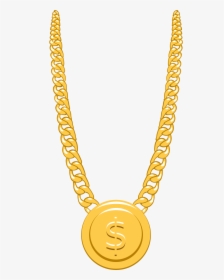Gold Chain With Pendant Sticker - Gold Chain Clipart Png, Transparent Png, Free Download