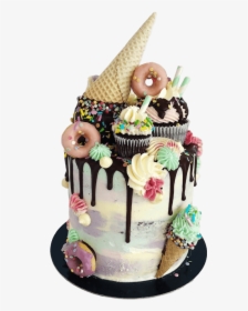 Vegan Ice Cream Drip Cake London"  Class= - Ice Cream Drip Birthday Cake, HD Png Download, Free Download
