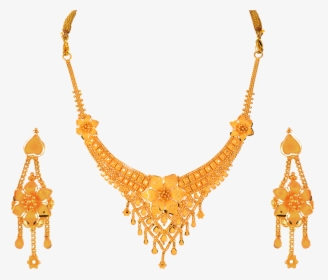 Sober Gold Necklace Set - Necklace Gold Jewellery Png, Transparent Png, Free Download
