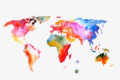 Abstract World Map Png File - World Map Watercolour Png, Transparent Png, Free Download