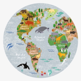 World Map Round Placemat "  Class= - World Map Round Cartoon, HD Png Download, Free Download