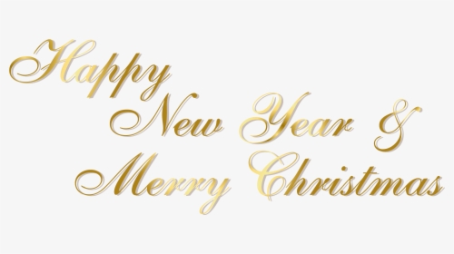 Gold Happy New Year And Merry Christmas Png Text - Manning Funerals, Transparent Png, Free Download