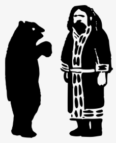 Ainu Man And Bear Clip Arts - First Nations Man Cartoon, HD Png Download, Free Download