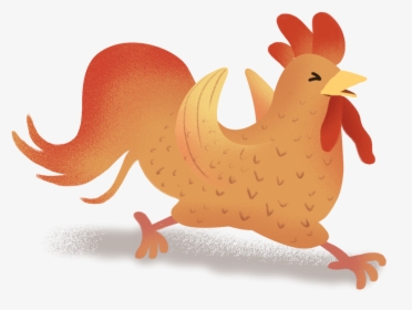 Hand Drawn Illustration Rooster Chicken Png And Psd - Cartoon, Transparent Png, Free Download