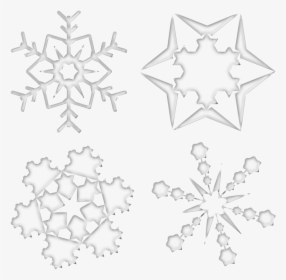 Set Of Four Snowflakes Clip Arts - Snowflake, HD Png Download, Free Download