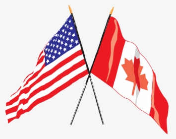 Us Canadian Flag Crossed - Canadian And American Flag Png, Transparent Png, Free Download