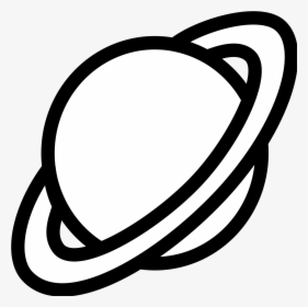 Planets Drawing Png - Black And White Saturn, Transparent Png, Free Download