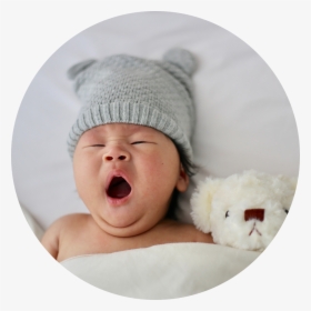Baby - Baby Yawning With Beanie, HD Png Download, Free Download