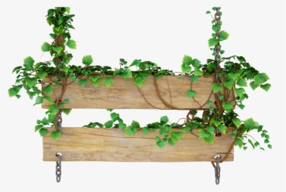 Wooden Sign With Vines , Png Download - Transparent Wood Png Hd, Png Download, Free Download