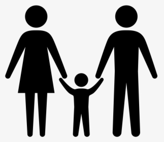 Family Silhouette Holding Hands Clip Art - Silhouette Family Clipart, HD Png Download, Free Download