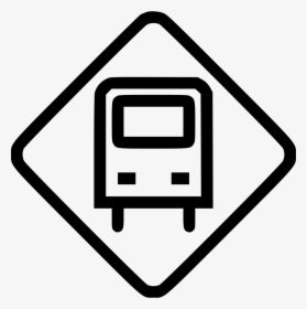 Bus Stop Sign - Car Stopping Clipart Black And White, HD Png Download, Free Download
