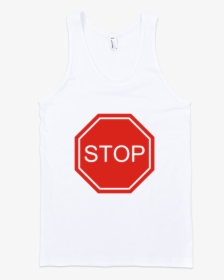 Stop Sign Fine Jersey Tank Top Unisex By Itee - White Top Front Transparent Background, HD Png Download, Free Download