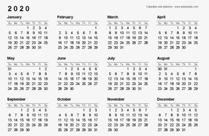 2020 Calendar Png Image - 2020 Calendar With Federal Holidays, Transparent Png, Free Download